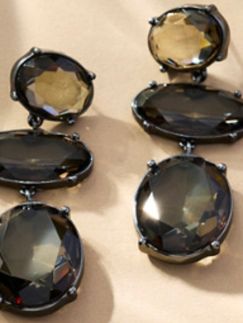 Anthropologie Shaped Crystal Drop Earrings